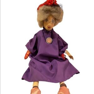 ♥️RED HAT SOCIETY Victoria’s Button Handmade Doll Red Purple